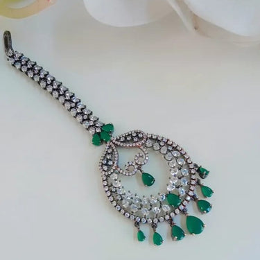 Emerald Diamond Maang Tika Zayn Luxury Jewellery